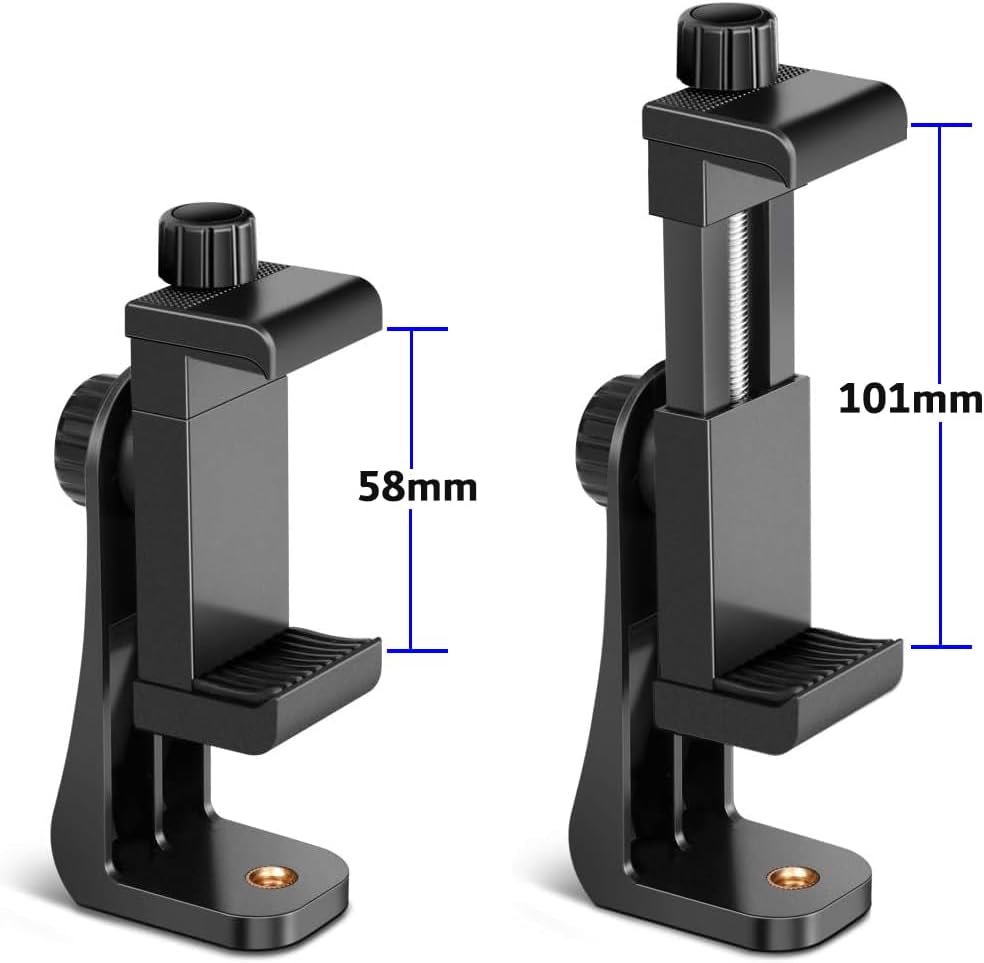 Aoonar Support Téléphone Universel pour Trépied – Rotation à 360°, Filetage 1/4", Compatible Smartphones 5,8–10,5 cm